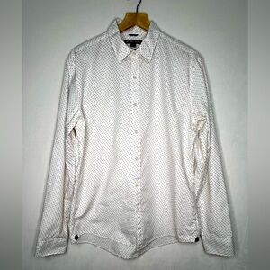 Michael Kors Preppy Business Casual Button Down Polka Dot Men's Shirt Size L
